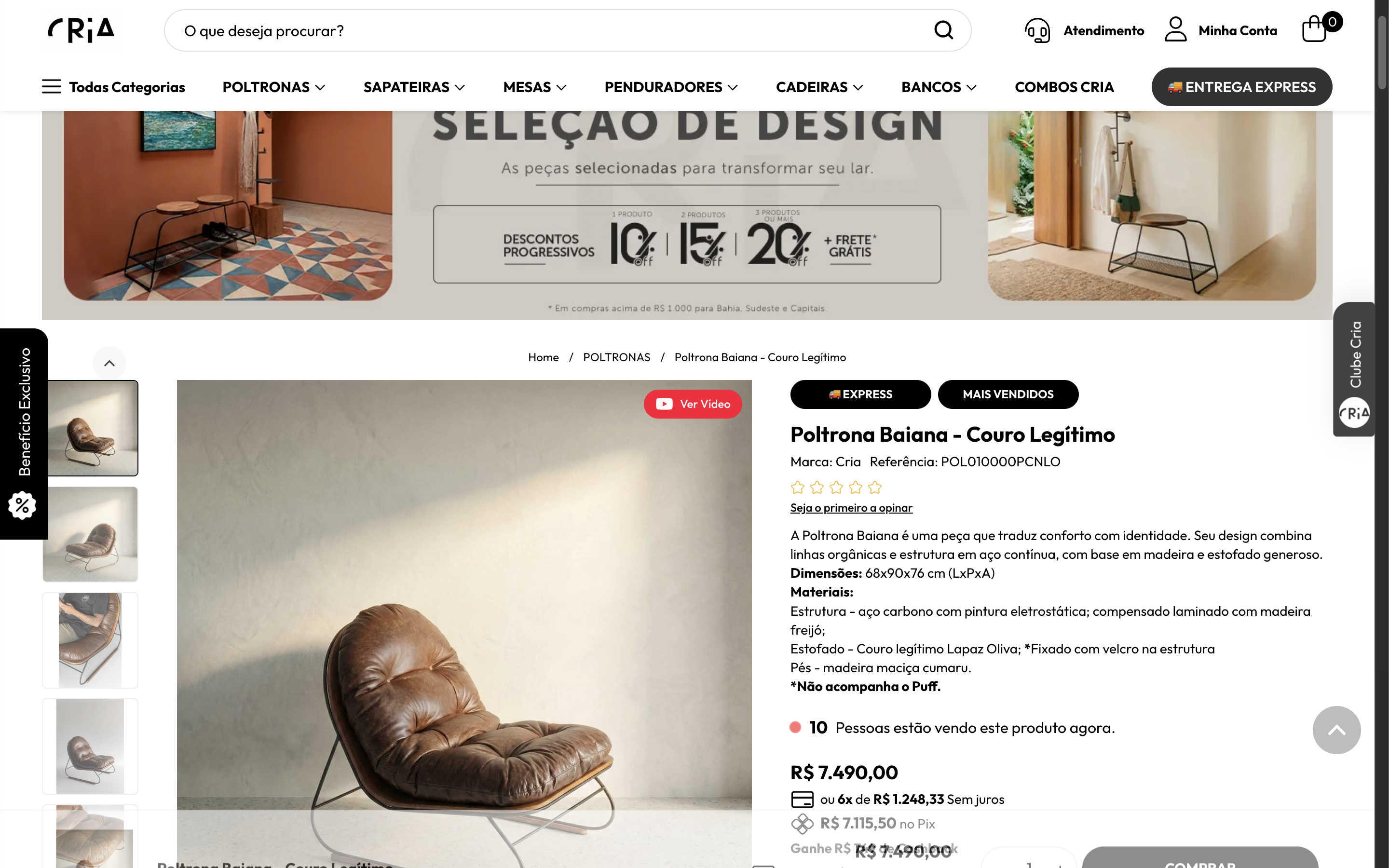 Topo da página de produto com o CTA de compra